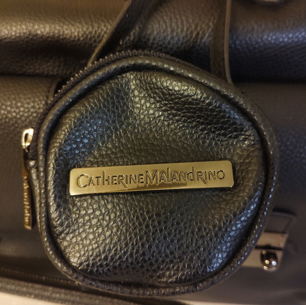 Catherine Malandrino Black  Tote Bag with Gold Accents - Picture 5 of 14